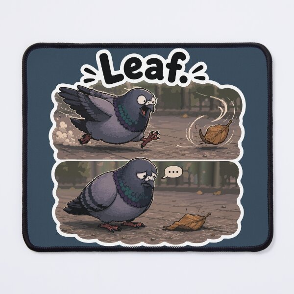 Item preview, Leaf Funny Disappointed Pigeon Cartoon Comic Sticker designed and sold by SimplePoDesign.