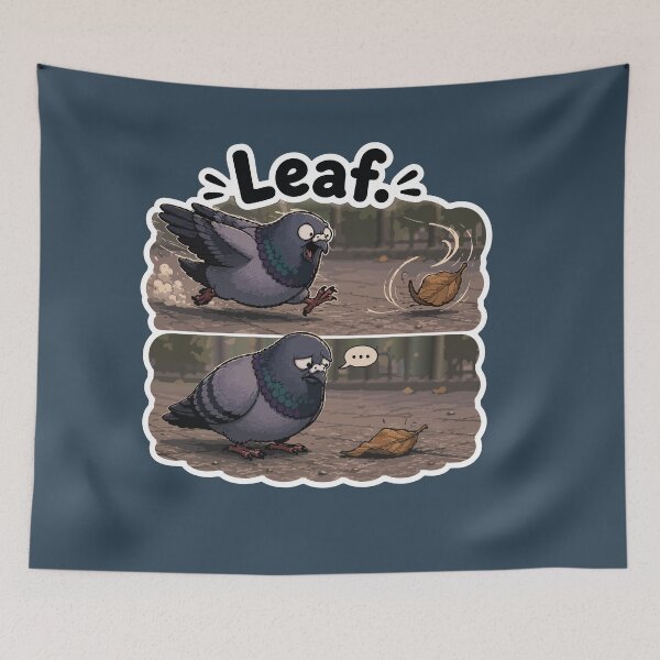 Item preview, Leaf Funny Disappointed Pigeon Cartoon Comic Sticker designed and sold by SimplePoDesign.