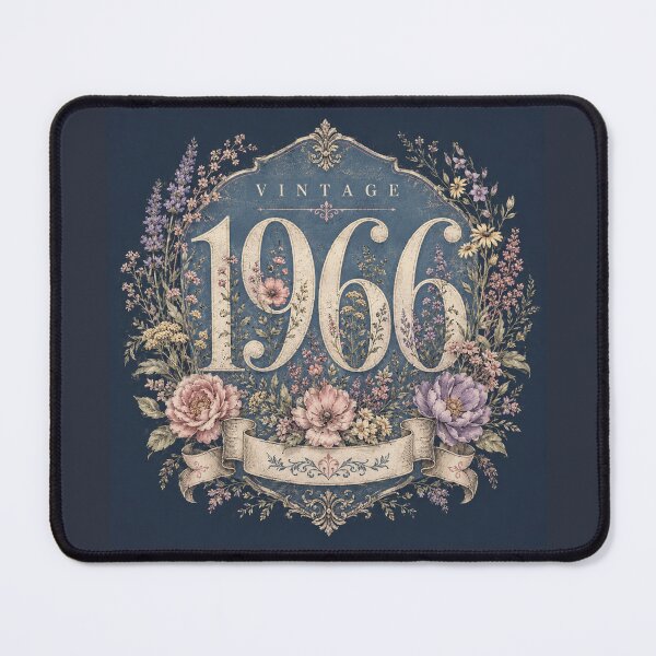 Item preview, 1966 Birthday Shirt for Women – Vintage Floral Crest designed and sold by POD DYNASTY | Original Print On Demand T-Shirt Graphics.