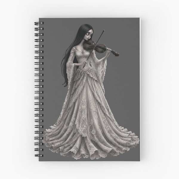 Item preview, Her Last Sonata - Gothic Violinist Bride, Dark Romantic Fantasy Art designed and sold by INKandSOULbyLUNA.