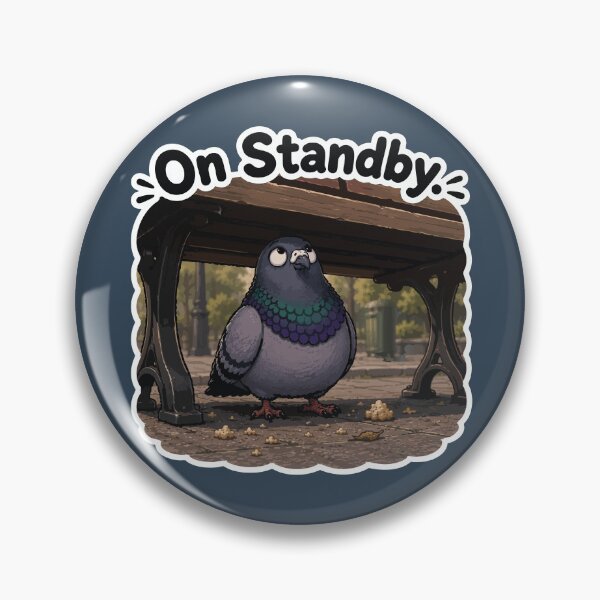 Item preview, On Standby Funny Patient Pigeon Waiting for Crumbs Sticker designed and sold by SimplePoDesign.