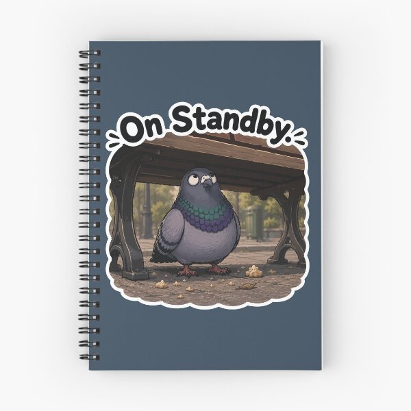 Item preview, On Standby Funny Patient Pigeon Waiting for Crumbs Sticker designed and sold by SimplePoDesign.