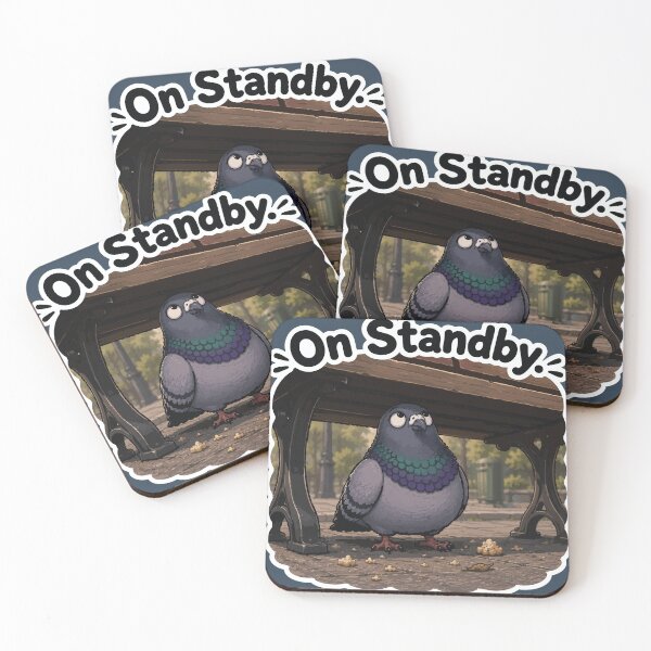 Item preview, On Standby Funny Patient Pigeon Waiting for Crumbs Sticker designed and sold by SimplePoDesign.