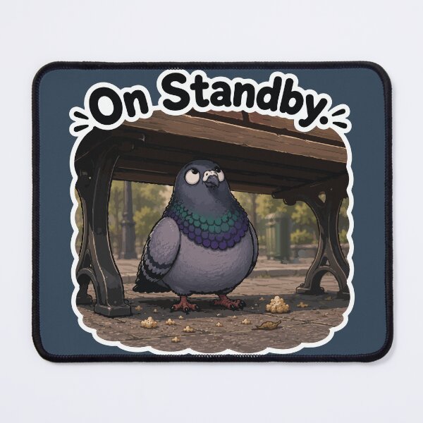 Item preview, On Standby Funny Patient Pigeon Waiting for Crumbs Sticker designed and sold by SimplePoDesign.
