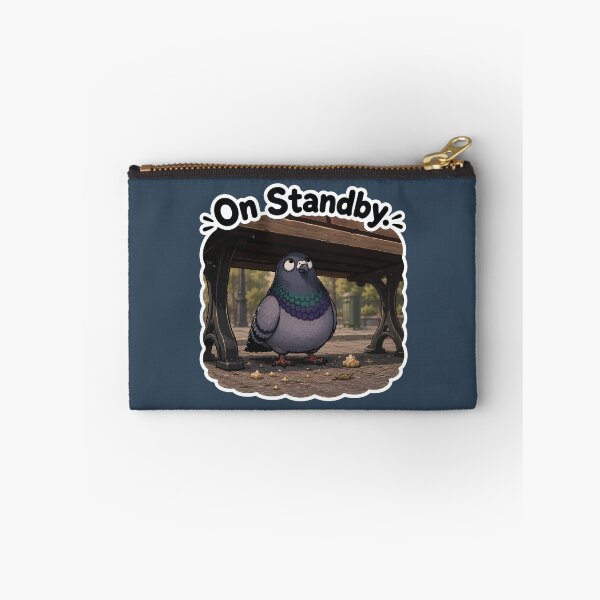 Item preview, On Standby Funny Patient Pigeon Waiting for Crumbs Sticker designed and sold by SimplePoDesign.