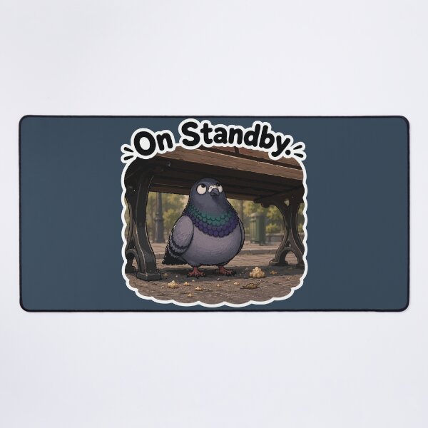 Item preview, On Standby Funny Patient Pigeon Waiting for Crumbs Sticker designed and sold by SimplePoDesign.
