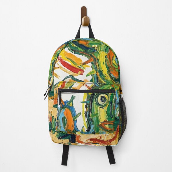Item preview, Abstract CoBrA Style Desert Cactus Painting with Bold Expressionist Colors designed and sold by OddlySticky.