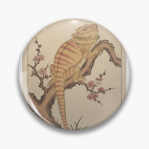 Item preview, Bearded Dragon & Plum Blossom - Japanese Ukiyo-e Woodblock Style Art designed and sold by Ukiyo Creatures.