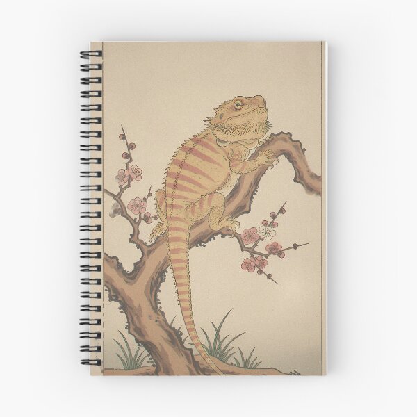 Item preview, Bearded Dragon & Plum Blossom - Japanese Ukiyo-e Woodblock Style Art designed and sold by Ukiyo Creatures.