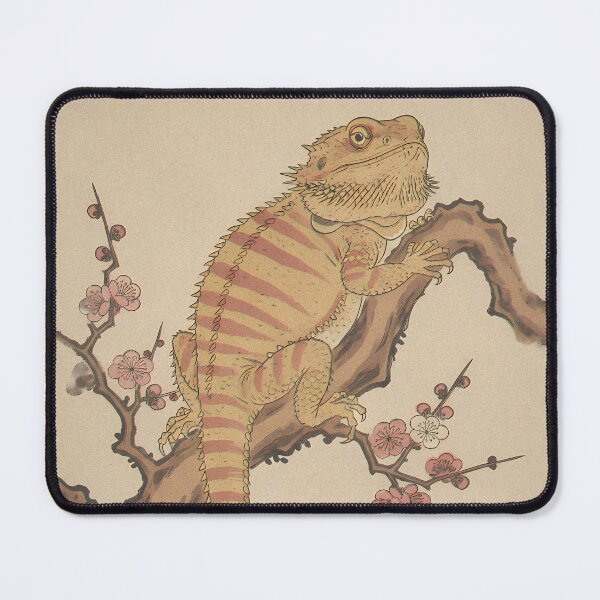 Item preview, Bearded Dragon & Plum Blossom - Japanese Ukiyo-e Woodblock Style Art designed and sold by Ukiyo Creatures.