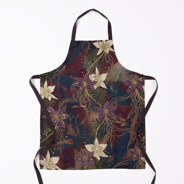 Item preview, Dark Gold and Purple Art Nouveau Floral Pattern designed and sold by WitchyBotanicaArt.
