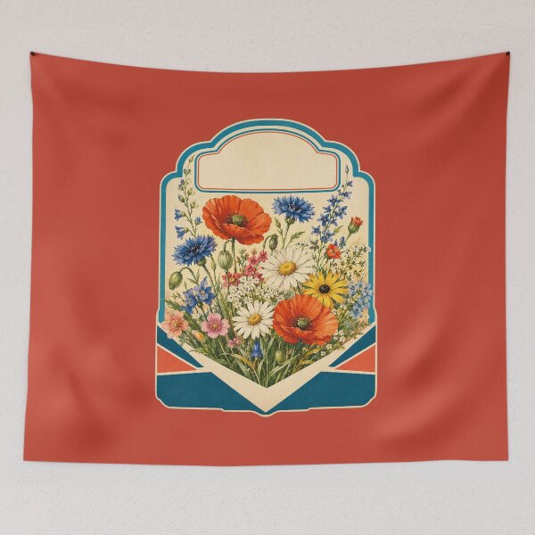 Item preview, Retro 1950s Wildflower Seed Design – Vintage Garden Illustration Art designed and sold by MagicMakerPh.