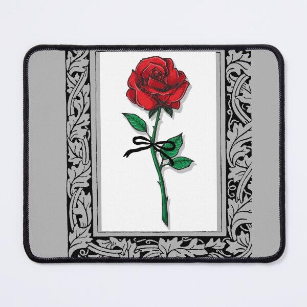 Item preview, Elegant Red Rose with Black Ribbon | Vintage Botanical Floral Illustration | Romantic Gothic Flower Design designed and sold by InterPL.