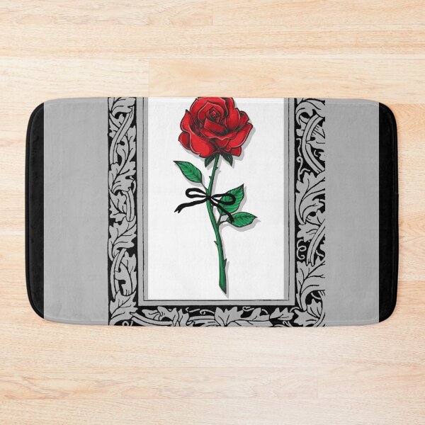 Item preview, Elegant Red Rose with Black Ribbon | Vintage Botanical Floral Illustration | Romantic Gothic Flower Design designed and sold by InterPL.