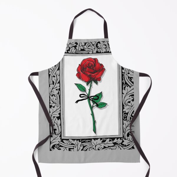 Item preview, Elegant Red Rose with Black Ribbon | Vintage Botanical Floral Illustration | Romantic Gothic Flower Design designed and sold by InterPL.