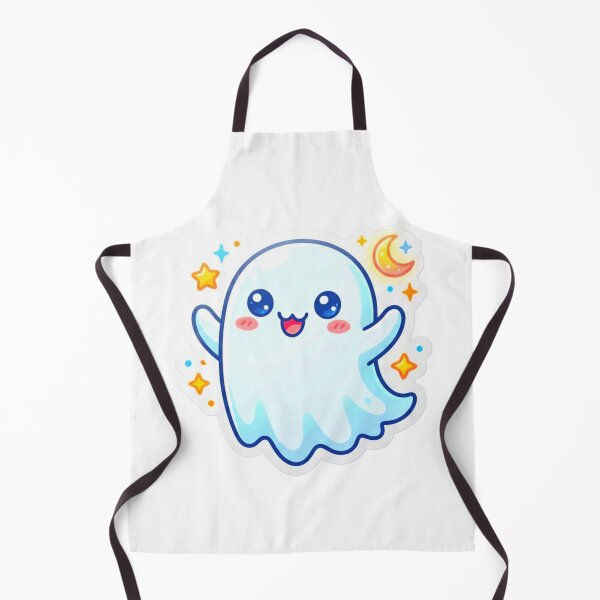 Item preview, Cute Kawaii Ghost Halloween Moon Sticker Design designed and sold by ExploreAura Studio.