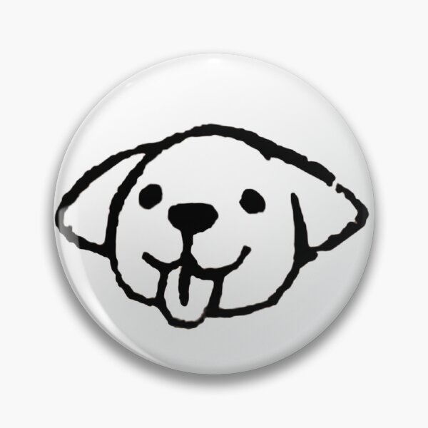 Item preview, Y2K Hand-Drawn Dog Face - Cute Happy Puppy Line Art Doodle designed and sold by Kromatik.