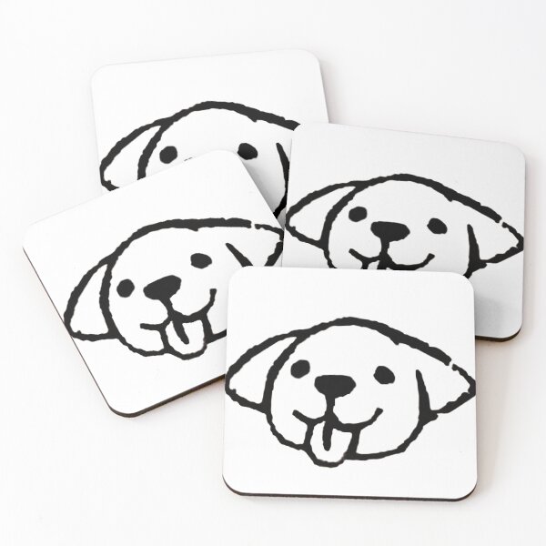 Item preview, Y2K Hand-Drawn Dog Face - Cute Happy Puppy Line Art Doodle designed and sold by Kromatik.