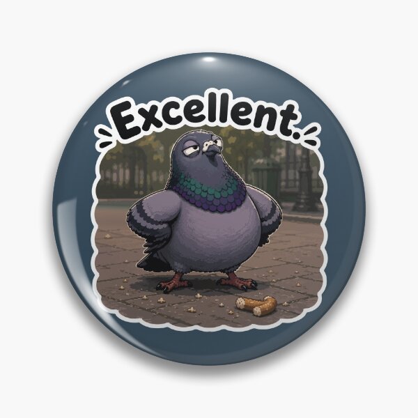 Item preview, Excellent Funny Proud Pigeon with Bread Crust Cartoon Sticker designed and sold by SimplePoDesign.