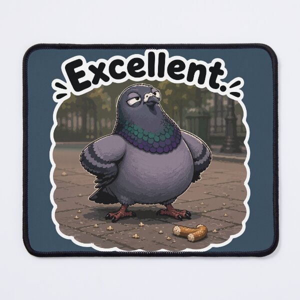 Item preview, Excellent Funny Proud Pigeon with Bread Crust Cartoon Sticker designed and sold by SimplePoDesign.