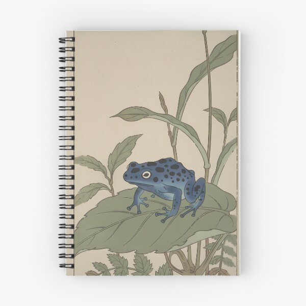 Item preview, Blue Poison Dart Frog & Broad Leaves - Japanese Ukiyo-e Woodblock Style Art designed and sold by Ukiyo Creatures.