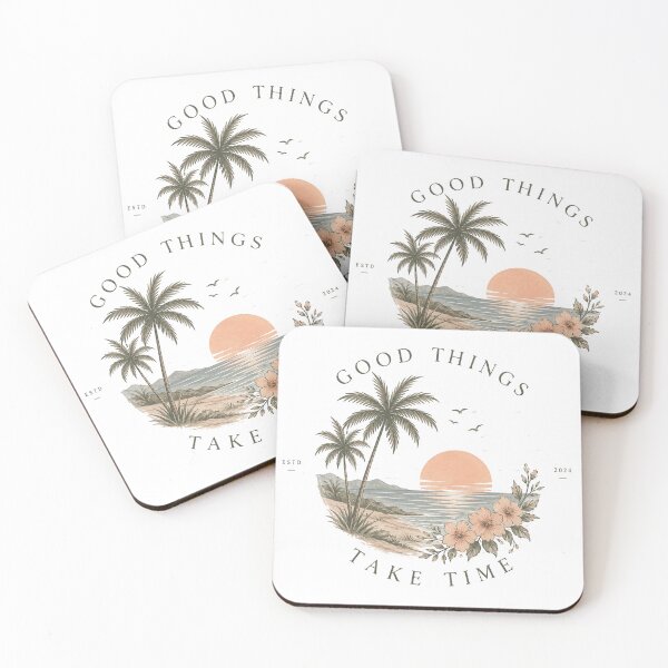 Item preview, Good Things Take Time - Retro Beach Badge Aesthetic designed and sold by JolususaStore.