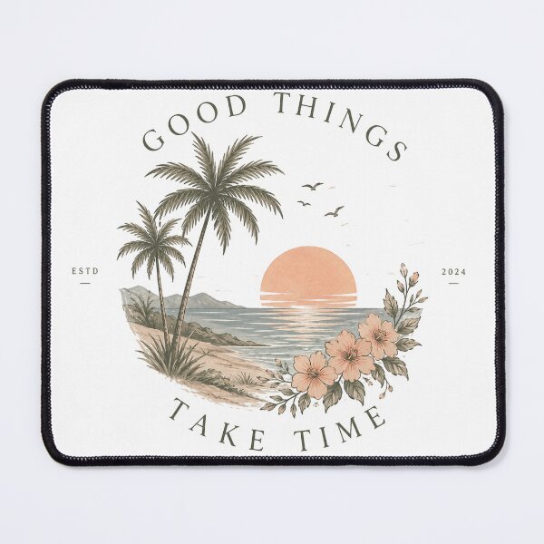Item preview, Good Things Take Time - Retro Beach Badge Aesthetic designed and sold by JolususaStore.