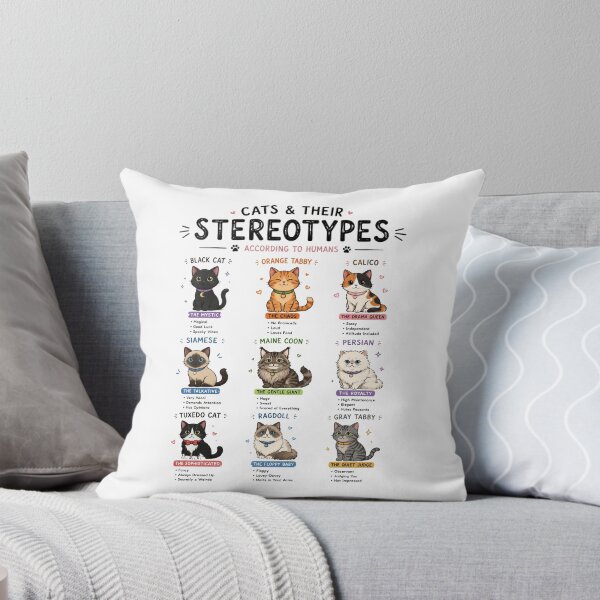 Item preview, Cats & Their Stereotypes According to Humans | Funny Cat Breed Chart | Cat Lover Gift | Cute Cat Shirt designed and sold by RaeaSunShineDesigns.