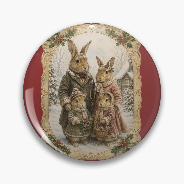 Item preview, Vintage 1910 Rabbit Family Holiday Design – Nostalgic Winter Illustration designed and sold by MagicMakerPh.