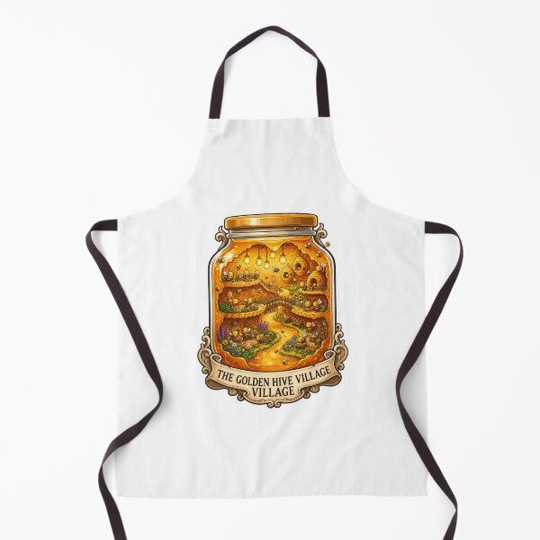 Item preview, The Golden Hive Village | Honey Jar | Cute Bees | Beehive World | Cottagecore | Honeybee Art | Whimsical Nature designed and sold by MrDev.