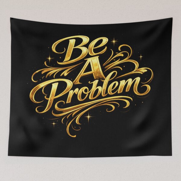 Item preview, "Be A Problem" Gold Script Typography Design designed and sold by BuckaBaby.