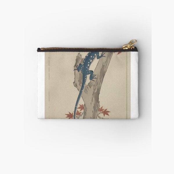 Item preview, Blue Tree Monitor & Maple Leaves - Japanese Ukiyo-e Woodblock Style Art designed and sold by Ukiyo Creatures.