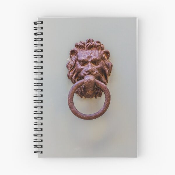 Item preview, Antique Lion Head Door Knocker on Painted Door With Weathered Metal Ring and Classic Hardware designed and sold by Nmallia.