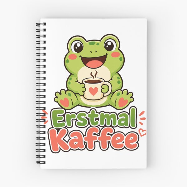 Item preview, First, coffee, frog, kawaii saying designed and sold by BoosterShop.