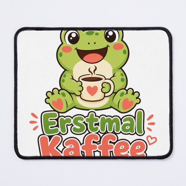 Item preview, First, coffee, frog, kawaii saying designed and sold by BoosterShop.