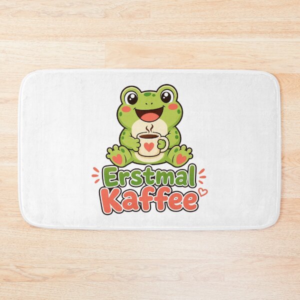Item preview, First, coffee, frog, kawaii saying designed and sold by BoosterShop.