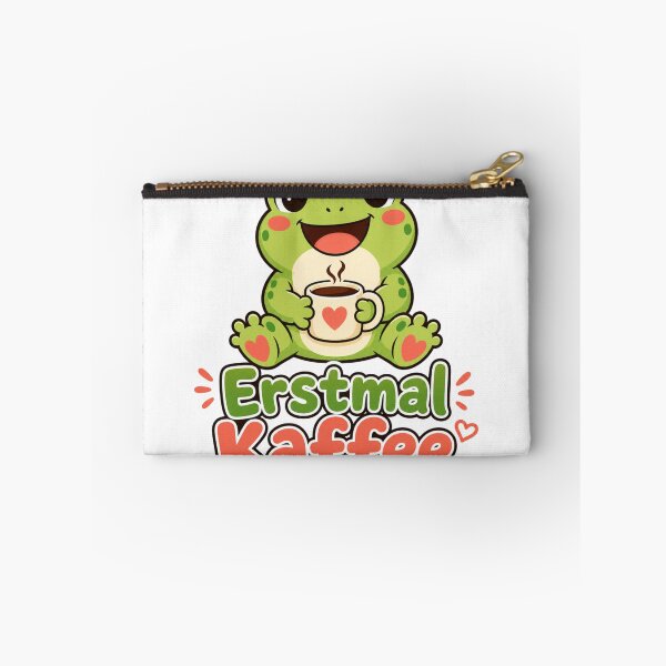 Item preview, First, coffee, frog, kawaii saying designed and sold by BoosterShop.