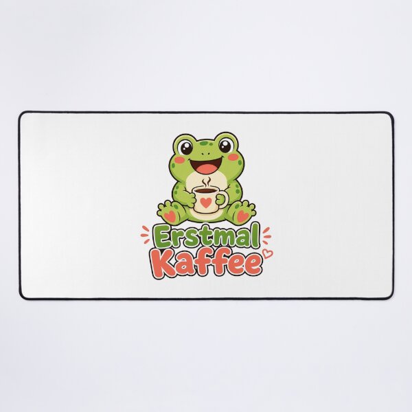 Item preview, First, coffee, frog, kawaii saying designed and sold by BoosterShop.