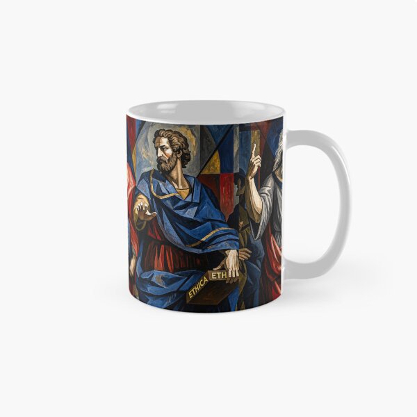 Item preview, Plato and Aristotle in Geometric Renaissance Style | Classical Philosophy Art Print designed and sold by MythicPattern.