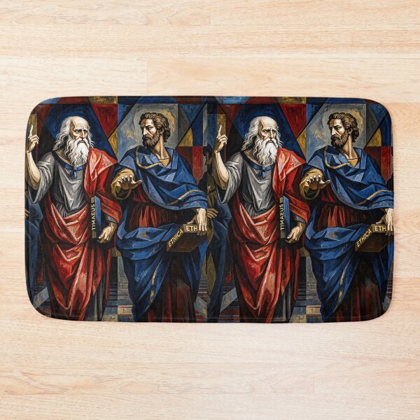 Item preview, Plato and Aristotle in Geometric Renaissance Style | Classical Philosophy Art Print designed and sold by MythicPattern.