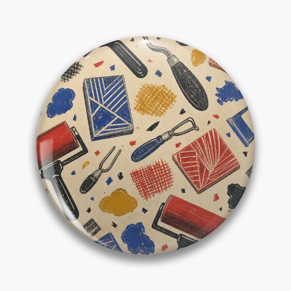 Item preview, Printmaking Workbench Linocut Pattern designed and sold by VerdantStudio.