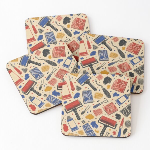 Item preview, Printmaking Workbench Linocut Pattern designed and sold by VerdantStudio.