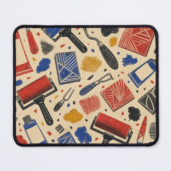 Item preview, Printmaking Workbench Linocut Pattern designed and sold by VerdantStudio.