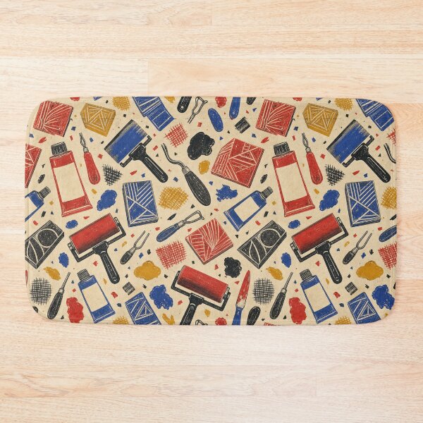 Item preview, Printmaking Workbench Linocut Pattern designed and sold by VerdantStudio.