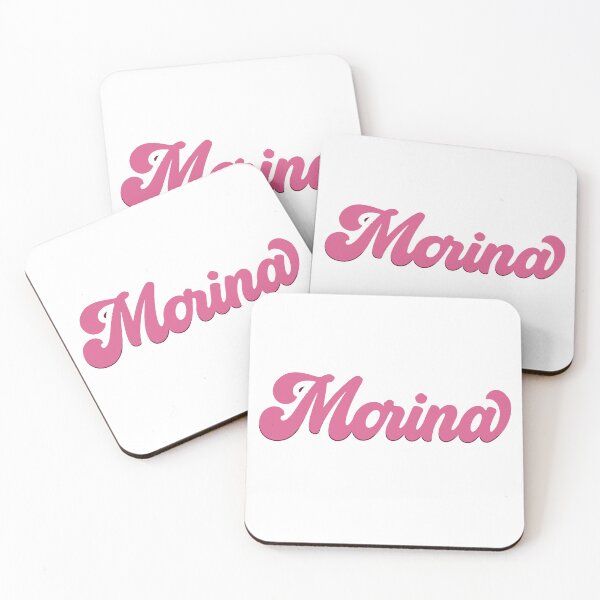 Item preview, Marina Pink Script Name Logo with White Outline on dark pink Background designed and sold by sportupstore.