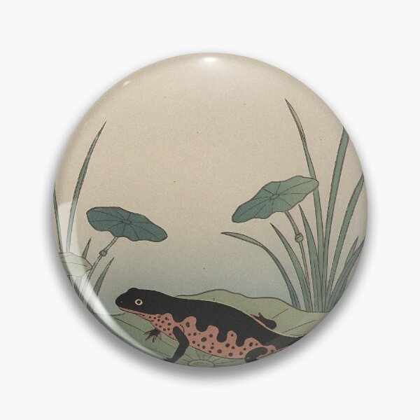 Item preview, Fire-bellied Newt & Lotus Pond - Japanese Ukiyo-e Woodblock Style Art designed and sold by Ukiyo Creatures.