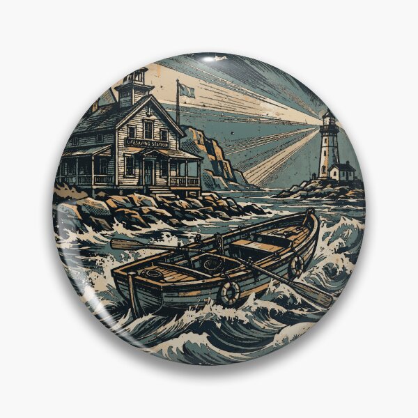 Item preview, Coast Guard Station Vintage Coastal Poster | Maritime Rescue Heritage Design designed and sold by Coasties.
