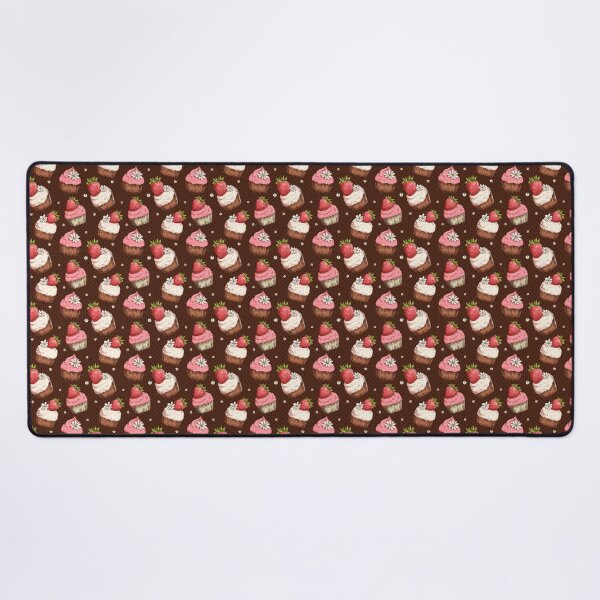 Item preview, Strawberry Cupcake Brown Background Pattern designed and sold by LouieVanille.