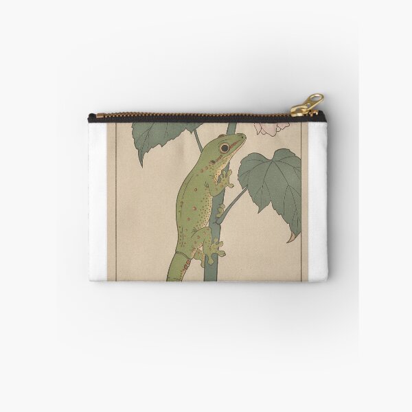 Item preview, Giant Day Gecko & Rose Mallow - Japanese Ukiyo-e Woodblock Style Art designed and sold by Ukiyo Creatures.