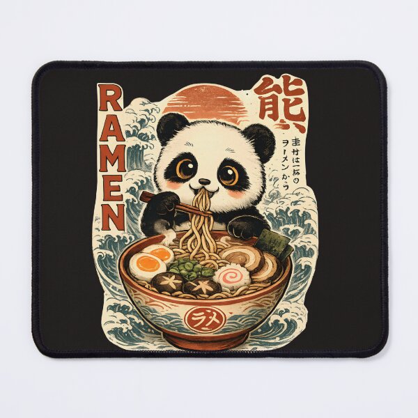 Item preview, Cute Panda Eating Ramen Japanese Noodle Kawaii Food Art designed and sold by WearTheVibe Store.